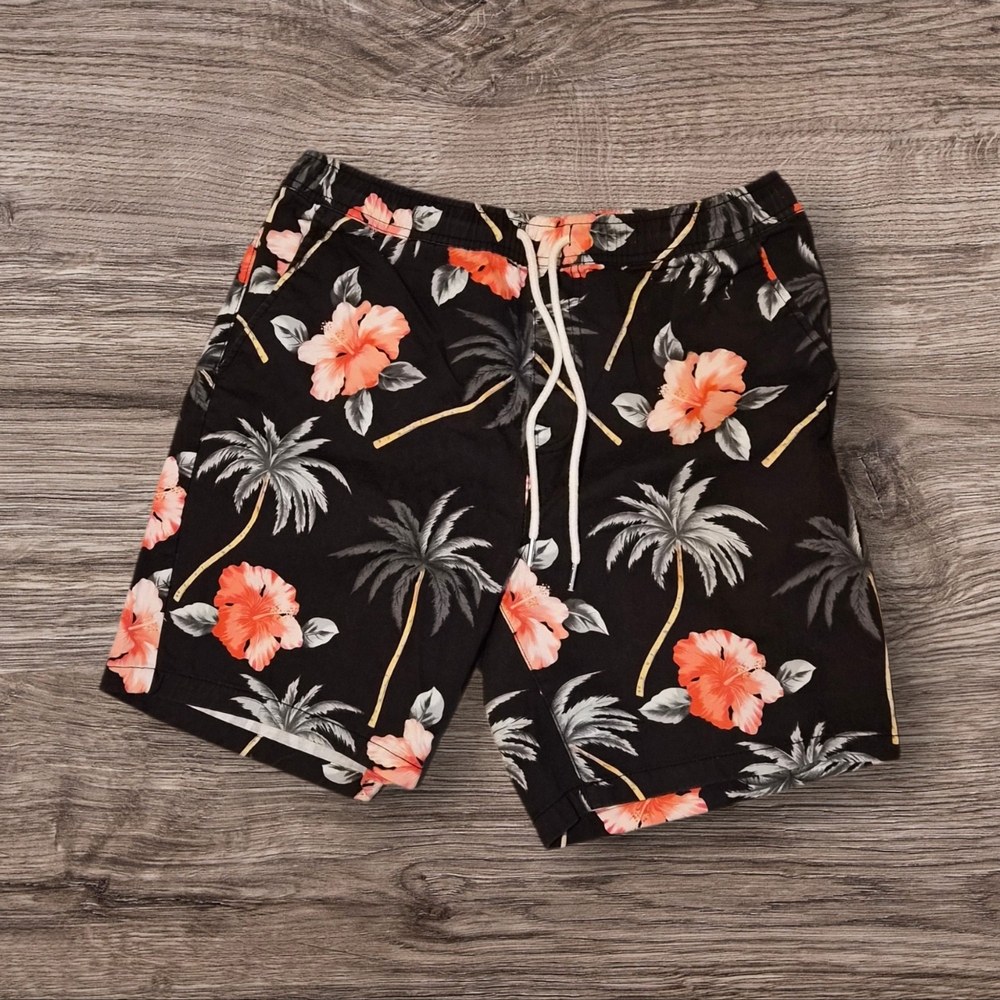 Floral Black Men's Shorts